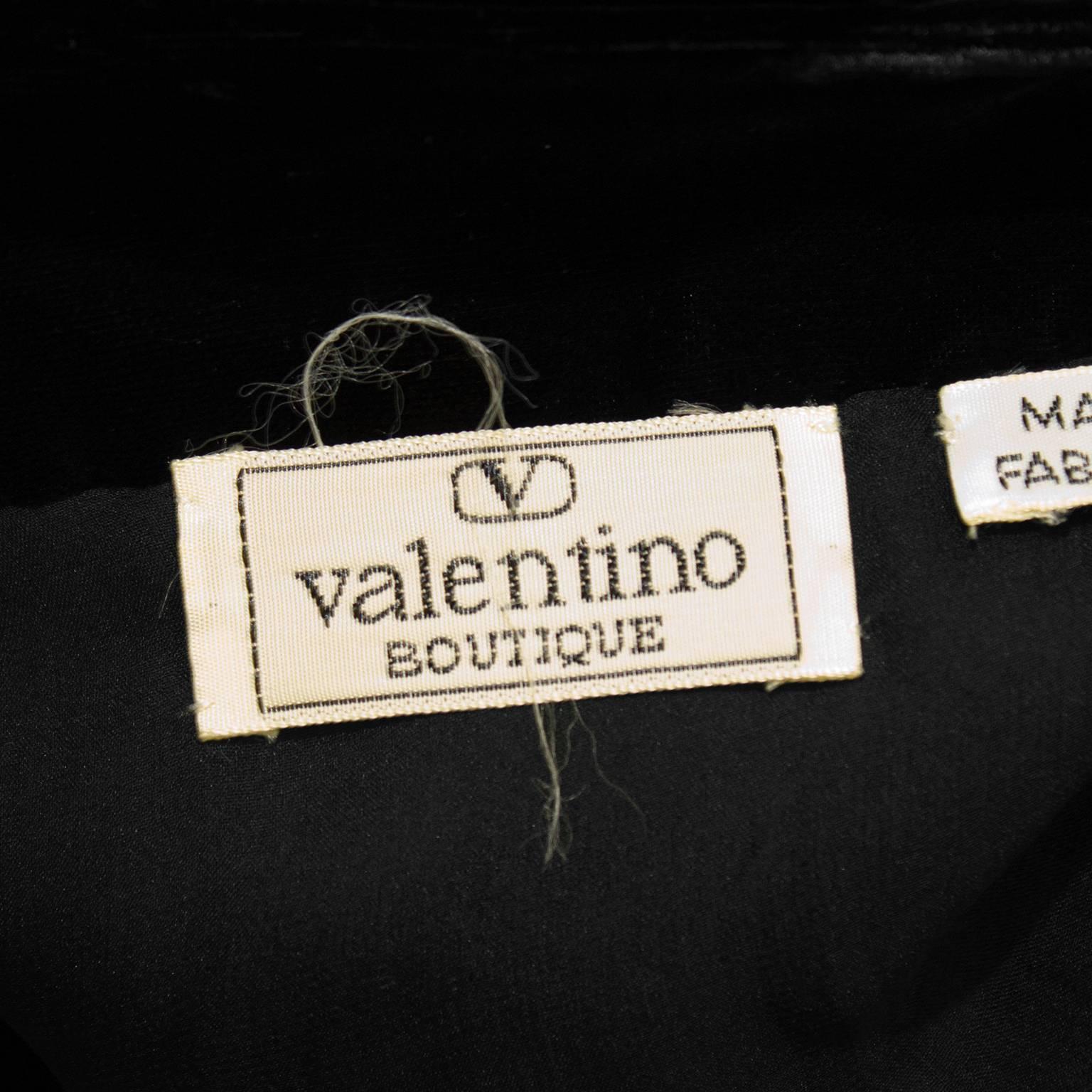 1980's Black Velvet Valentino Cocktail Dress With Jersey Sash In Excellent Condition For Sale In Toronto, Ontario