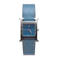 2001 Hermes Heure H Watch With Blue Strap