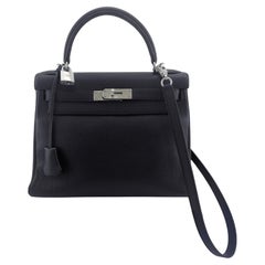 2004 Hermes Bolso Kelly Retourne Togo Negro 28cm con Herrajes Paladio