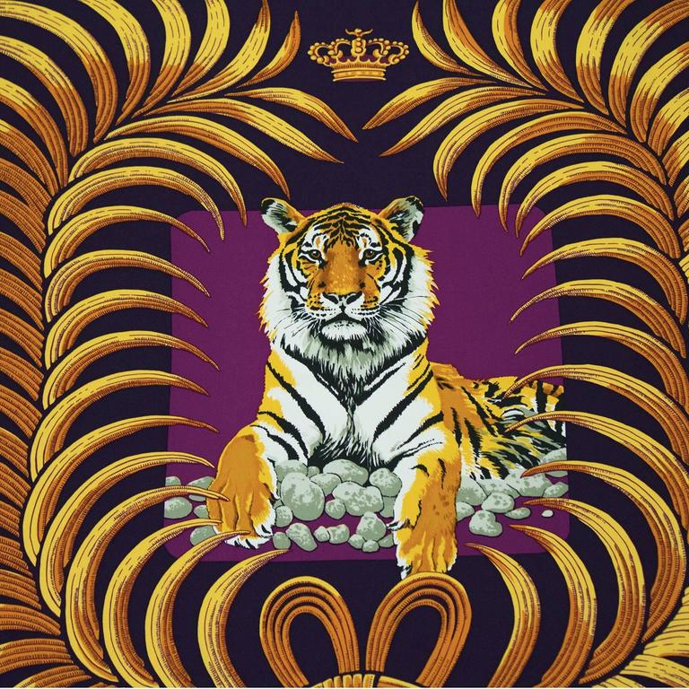 1992 Hermes 'Tigre Royal' Silk Scarf at 1stDibs | hermes tigre royal ...