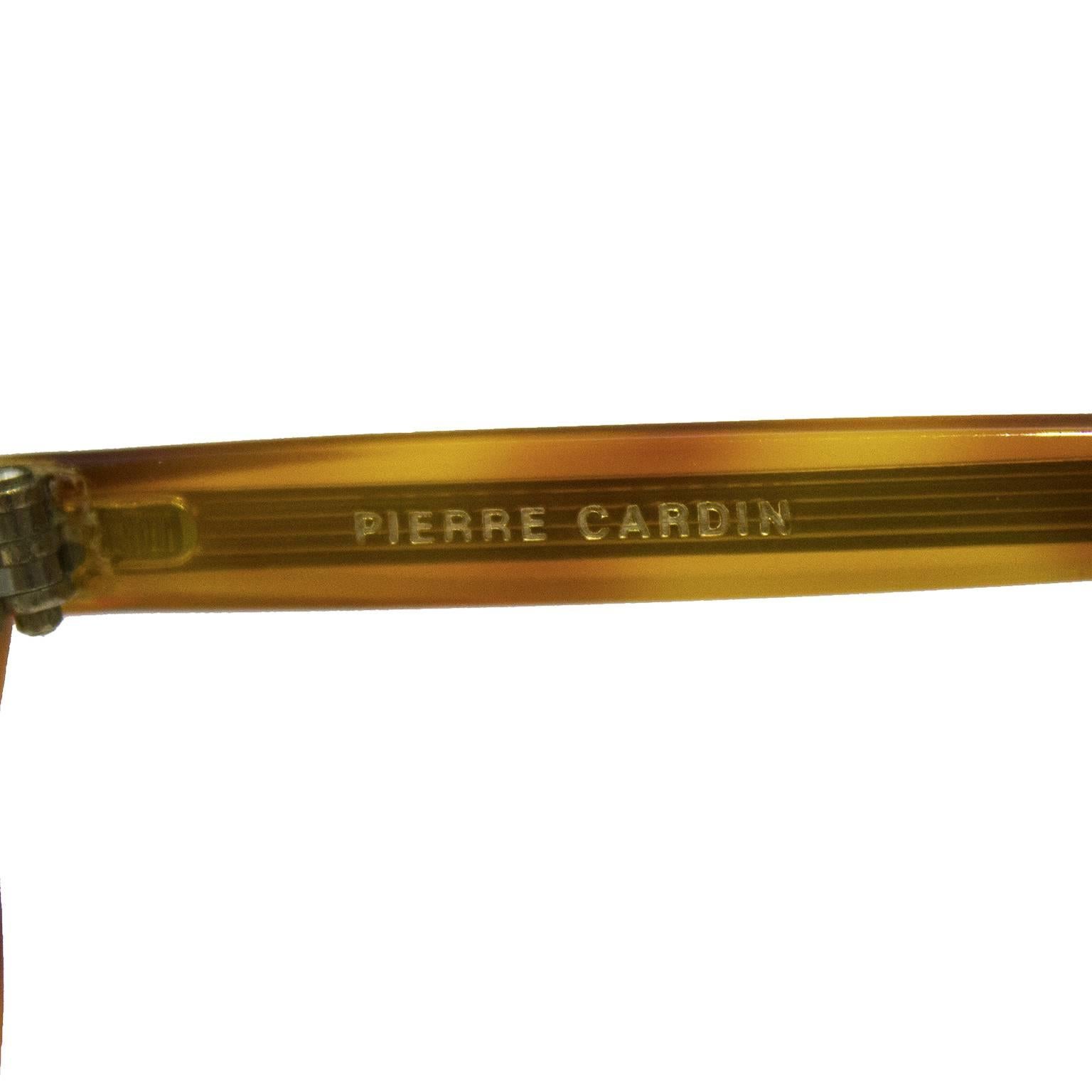 1970's Pierre Cardin Light Tortoise Round Frame Glasses In Excellent Condition In Toronto, Ontario