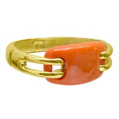 Vintage 1976 Givenchy Faux Coral and Gilt Bangle