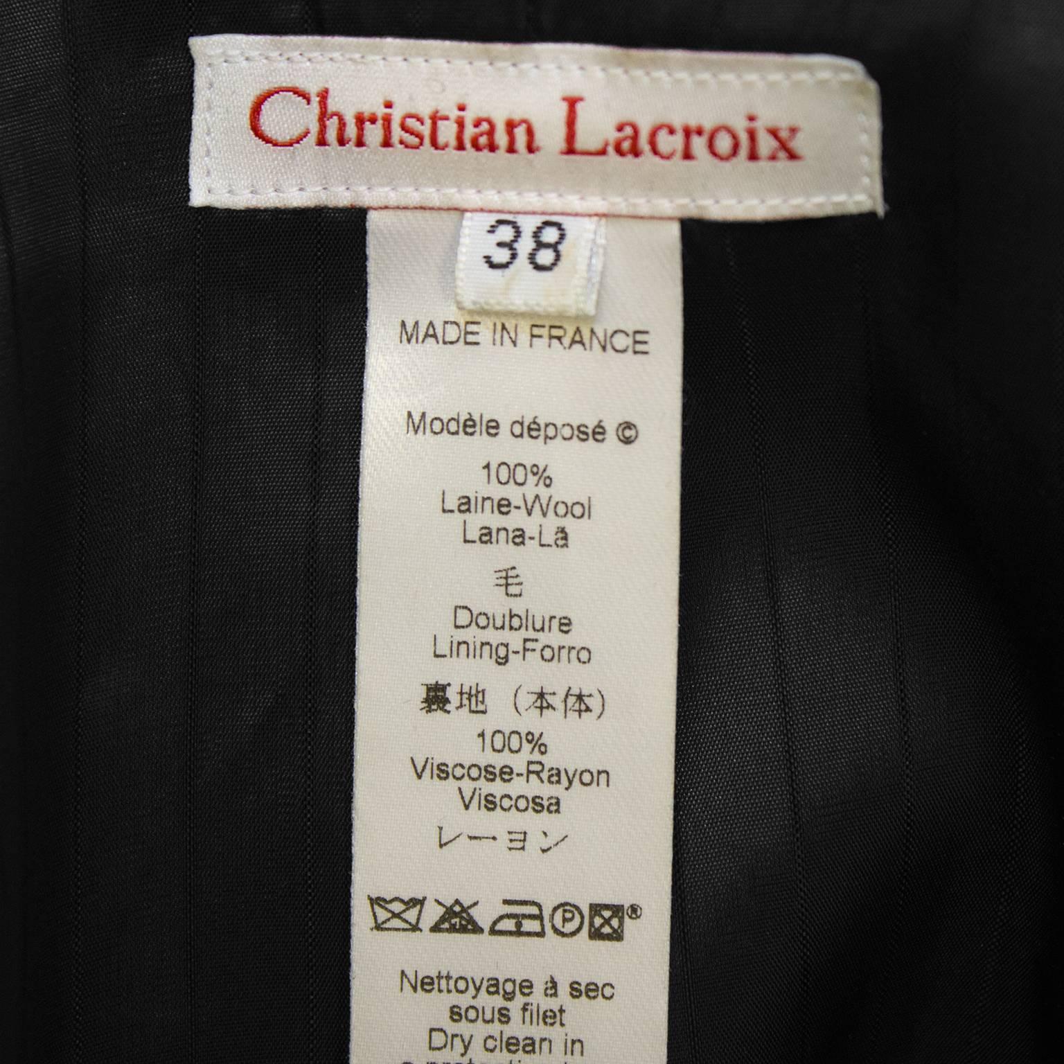 Early 2000 Christian Lacroix Jeweled Wool Blazer In Excellent Condition In Toronto, Ontario