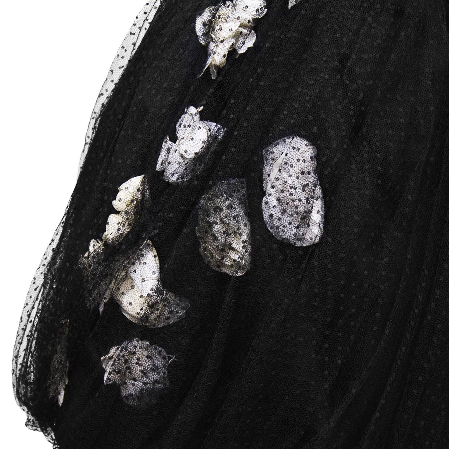 Scherrer - Robe bustier en tulle noir et blanc, haute couture, années 1960 Pour femmes en vente