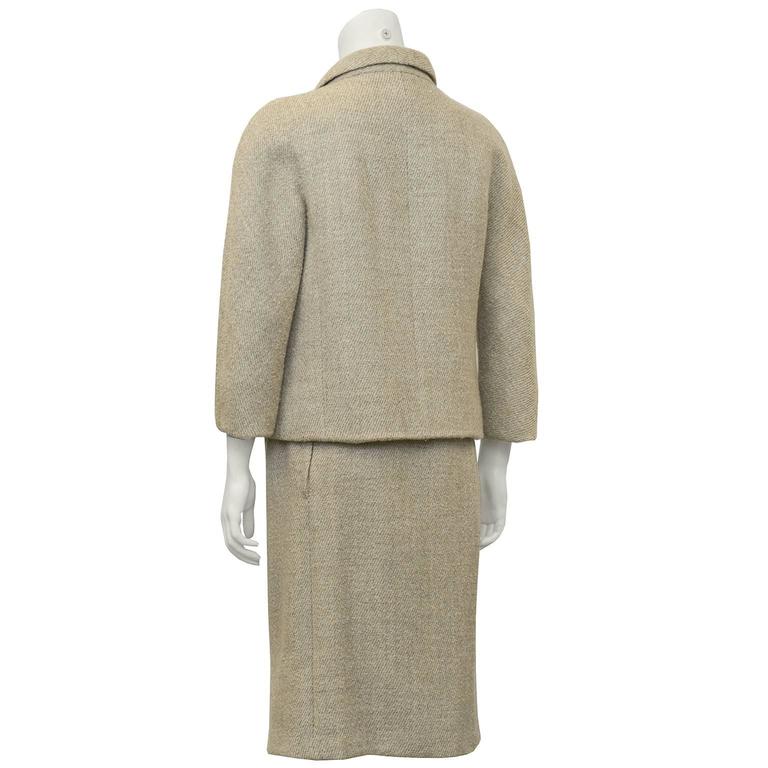 1960s Balenciaga Haute Couture Beige Wool Suit at 1stDibs