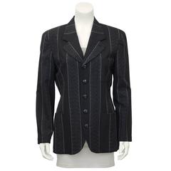 1990's Matsuda Ladies Grey Pin Stripe Blazer 11
