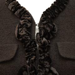 1990's Moschino Brown Wool and Velvet Skirt Suit