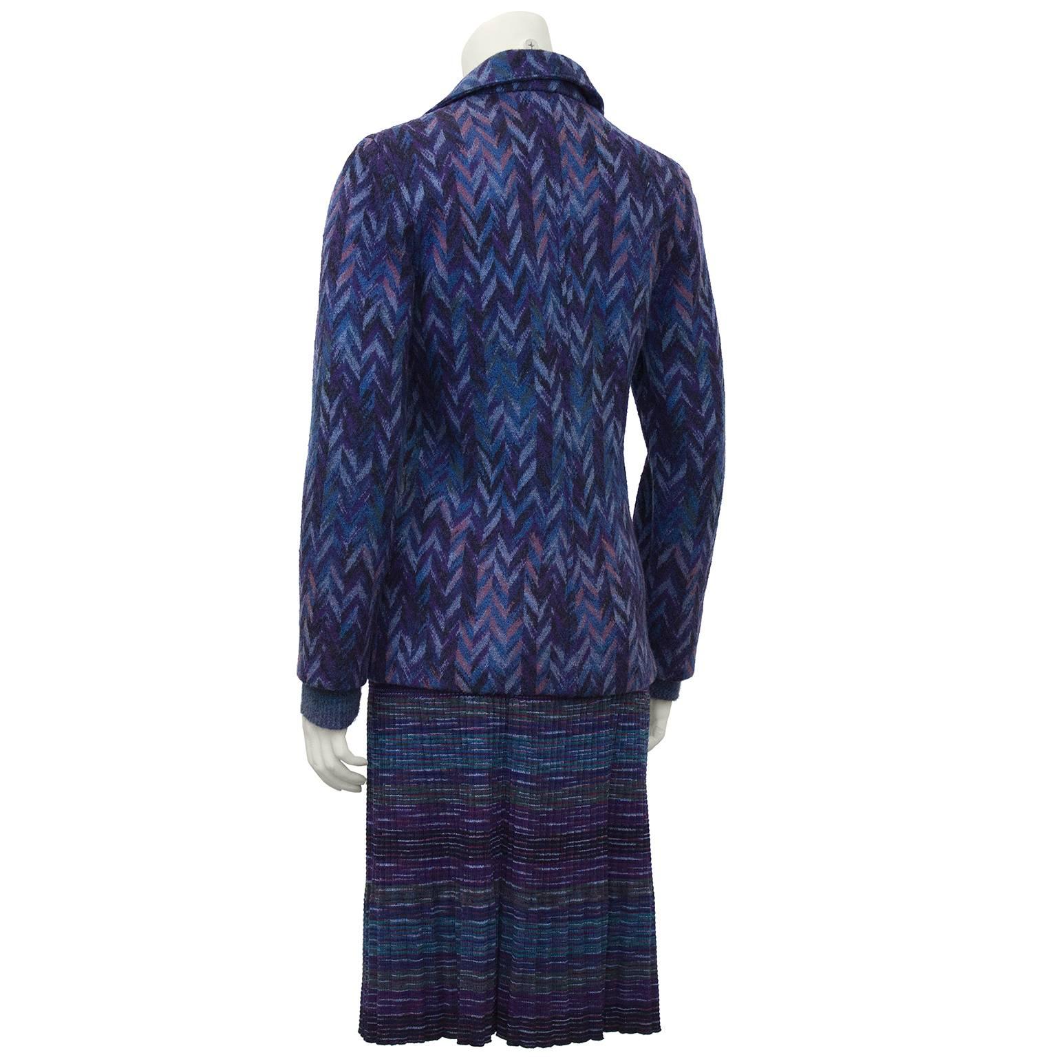 Purple 1990's 3 Piece Missoni Skirt Suit With Matching Sweater For Sale