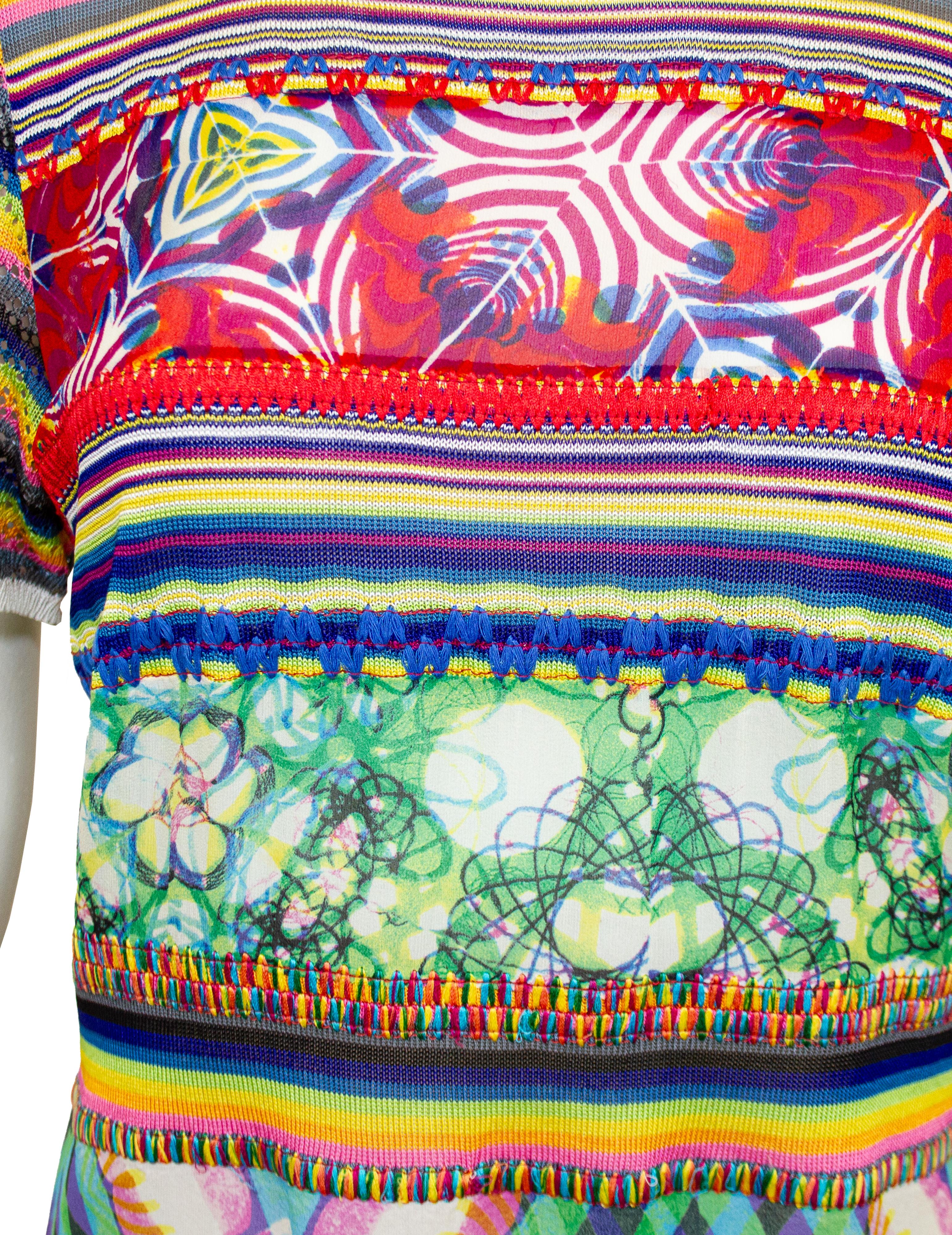 Maglietta John Galliano Patchwork all'uncinetto e maglia con occhielli della metà degli anni 2000 In condizioni buone in vendita a Toronto, Ontario