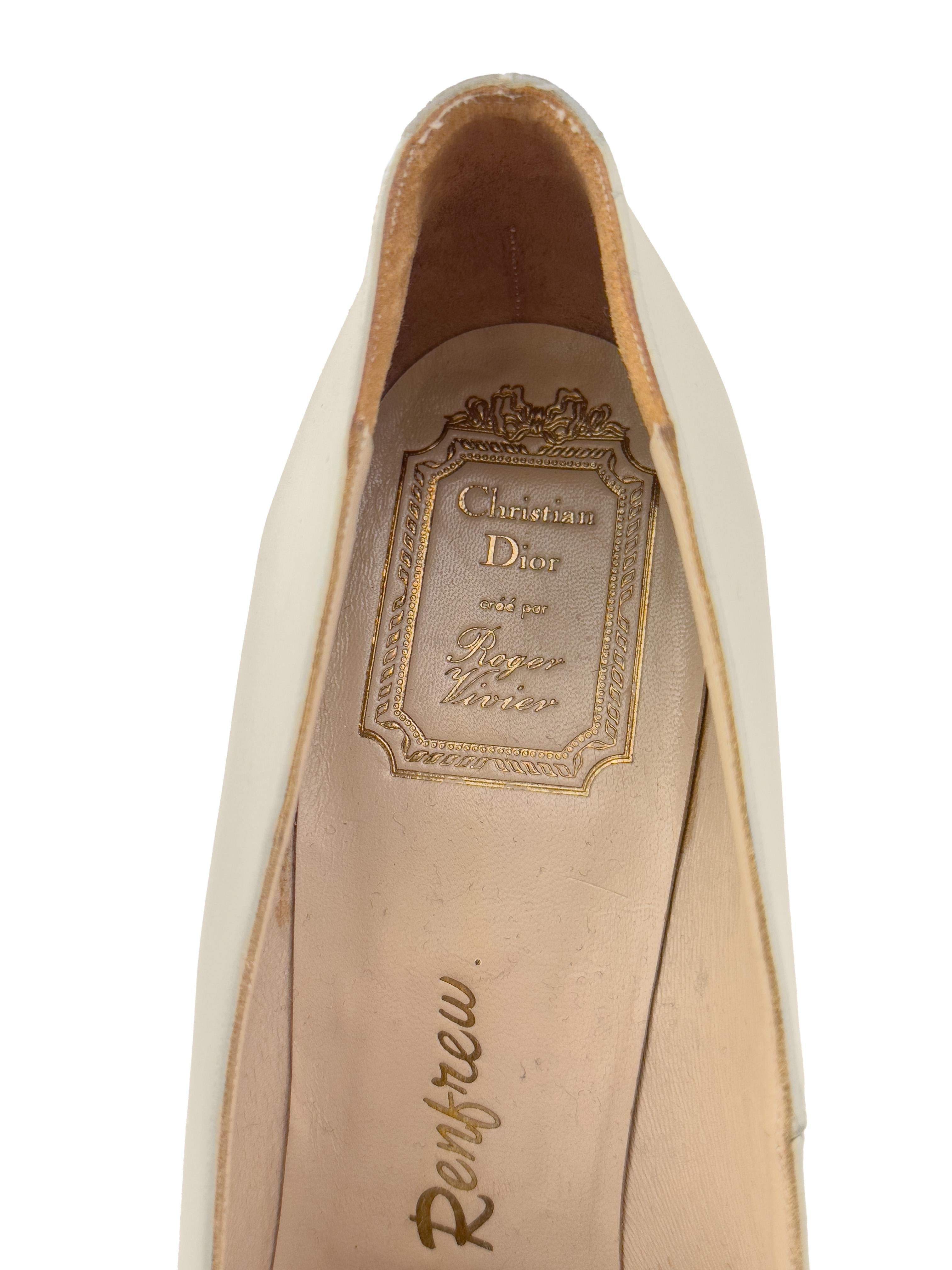 Décolleté Roger Vivier for Christian Dior beige, fine anni '50, in pelle. in vendita 1