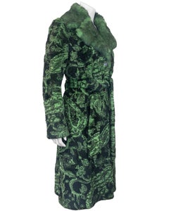 Manteau à motif cachemire vert et noir Etro