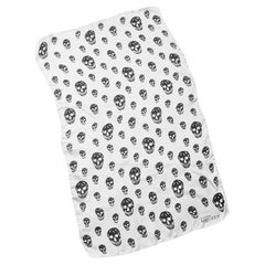 2000s Black & White Alexander McQueen Skull Scarf