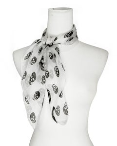 2000s Black & White Alexander McQueen Skull Scarf