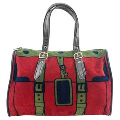 1976 Roberta di Camerino Tromp L'oeil Velvet Soft Mini Duffle