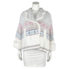 Early 2000's John Galliano White Fair Isle Knitted Jacket