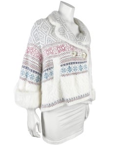 Early 2000's John Galliano White Fair Isle Knitted Jacket