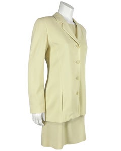 Completo con abito e giacca giallo-verde di Calvin Klein degli anni ’90