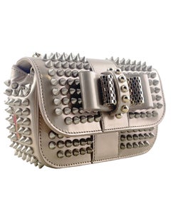 2010s Christian Louboutin Sweet Charity Taupe Mini Studded Bag