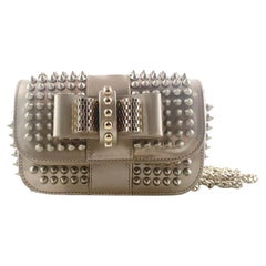 2010s Christian Louboutin Sweet Charity Taupe Mini Studded Bag