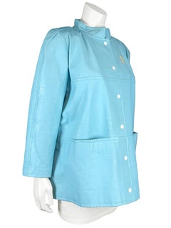 Courrèges-Jacke im Swing-Stil aus Vinyl aus den 1980er Jahren