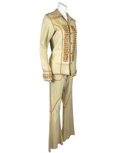 1960's North Beach Leather Unisex Chamoix and Leather Rock & Roll Set