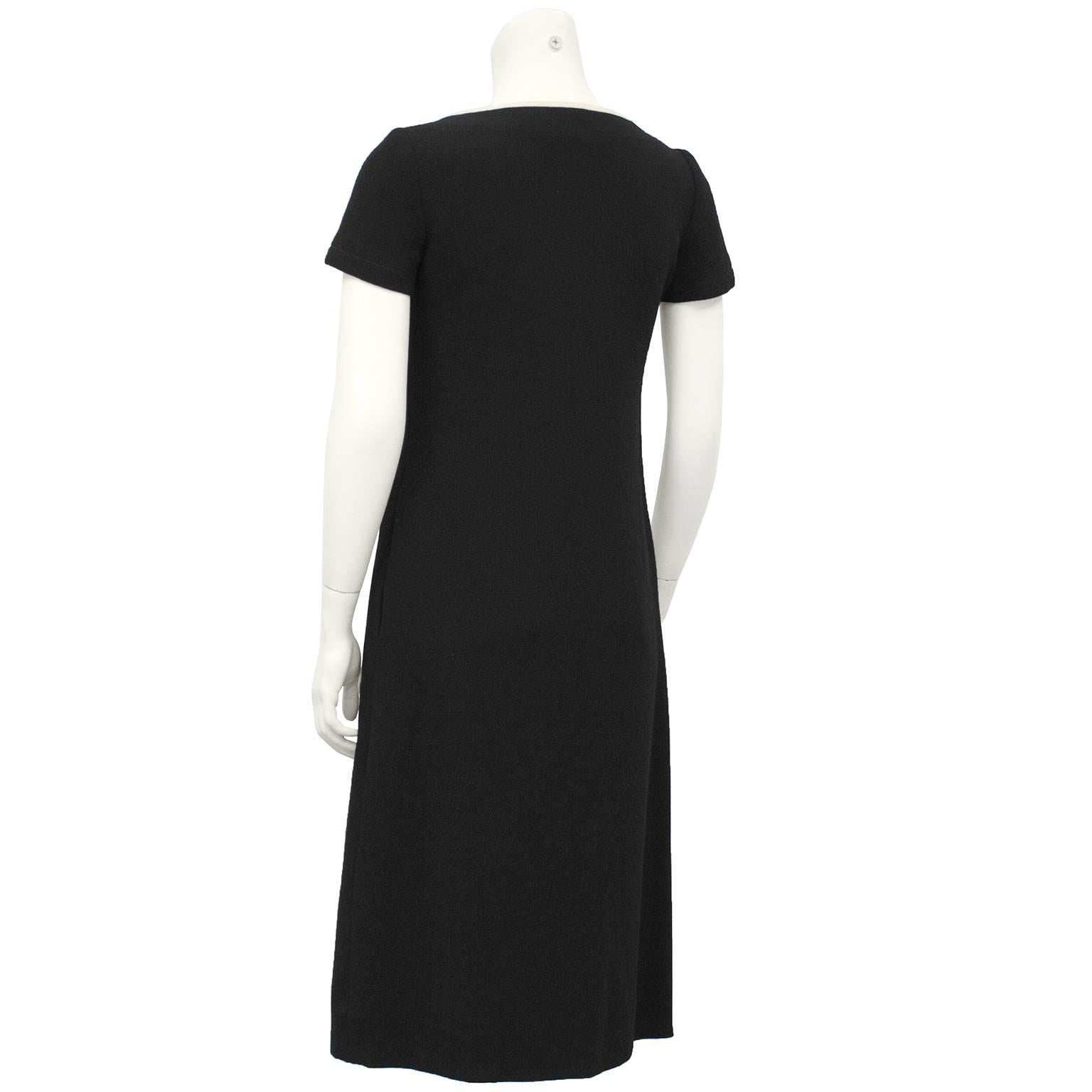 1960's Galanos Black Dress with Pocket Details In Excellent Condition In Toronto, Ontario