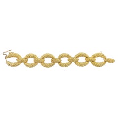 1970's Anonymous VCA Inspired Oval Link Gilt Metal Link Bracelet