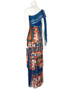 Jean Paul Gaultier 2007 Mesh Strapless Fringe Maxi Dress