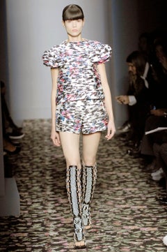 Balenciaga by Nicolas Ghesquiere Runway SS 2008 Floral Neoprene Sculpted Jacket