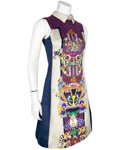 2010s Mary Katrantzou Multicoloured Jewel-Print Collar Dress