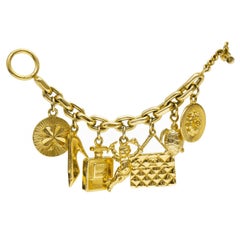 1990's Chanel Gold Plated Charm Bracelet 8