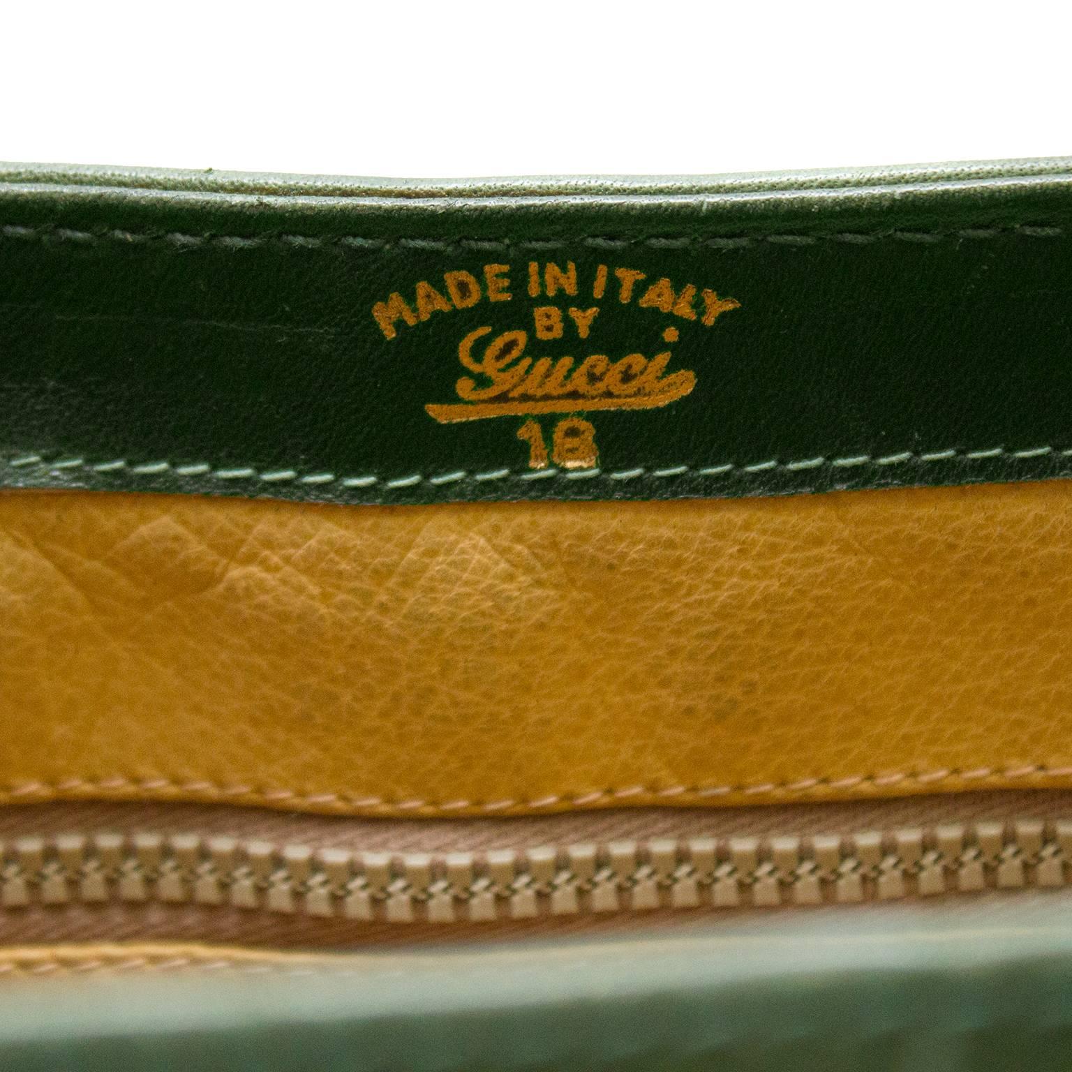 1970s Hunter Green Suede Shoulder Bag with Gold Details  3