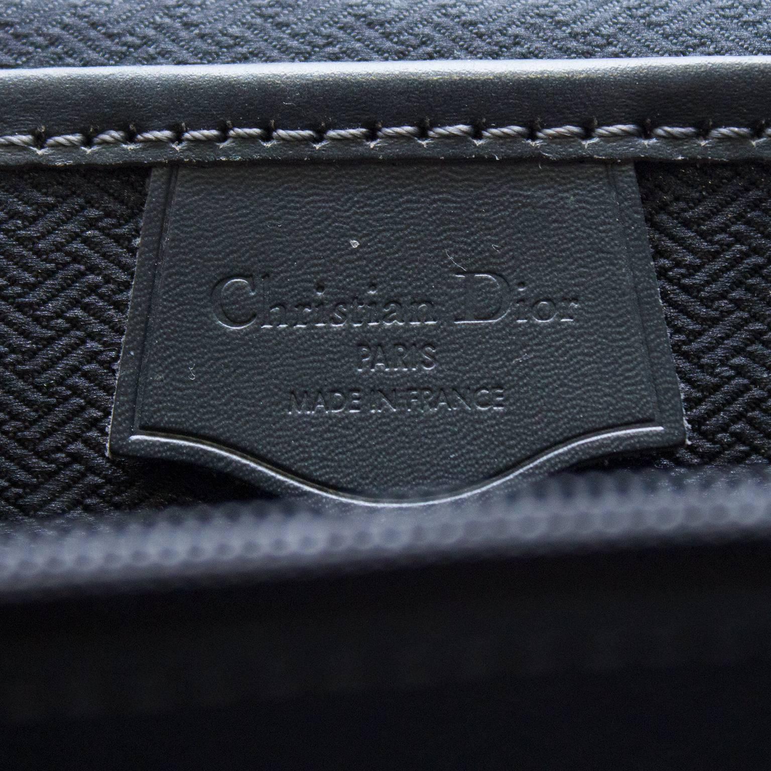 1980's Christian Dior Navy Blue Logo Canvas Handle Bag 1