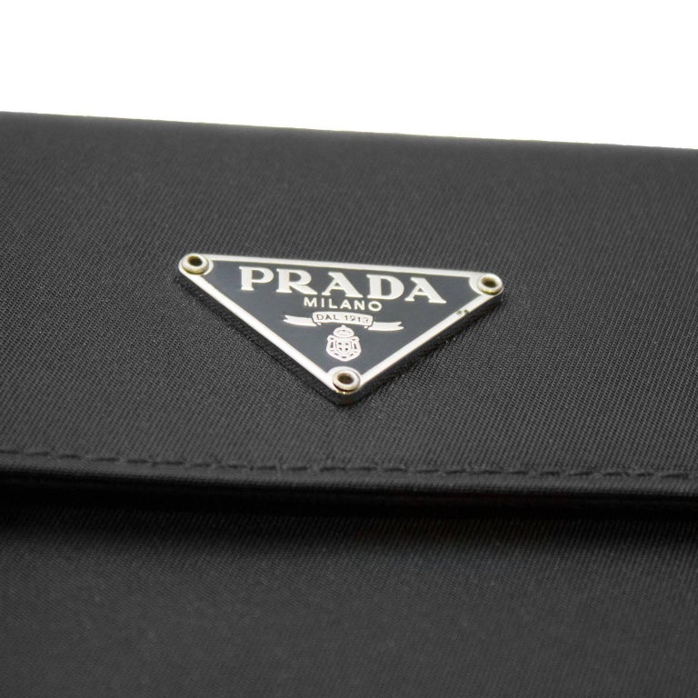 1990's Prada Black Nylon Rectangle Wallet