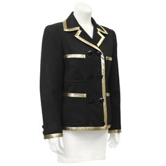 1980's Valentino Black Jacket with Gold Lurex Trim'