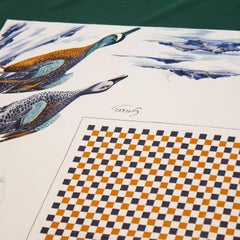 1970's Gucci Duck Print Silk Scarf