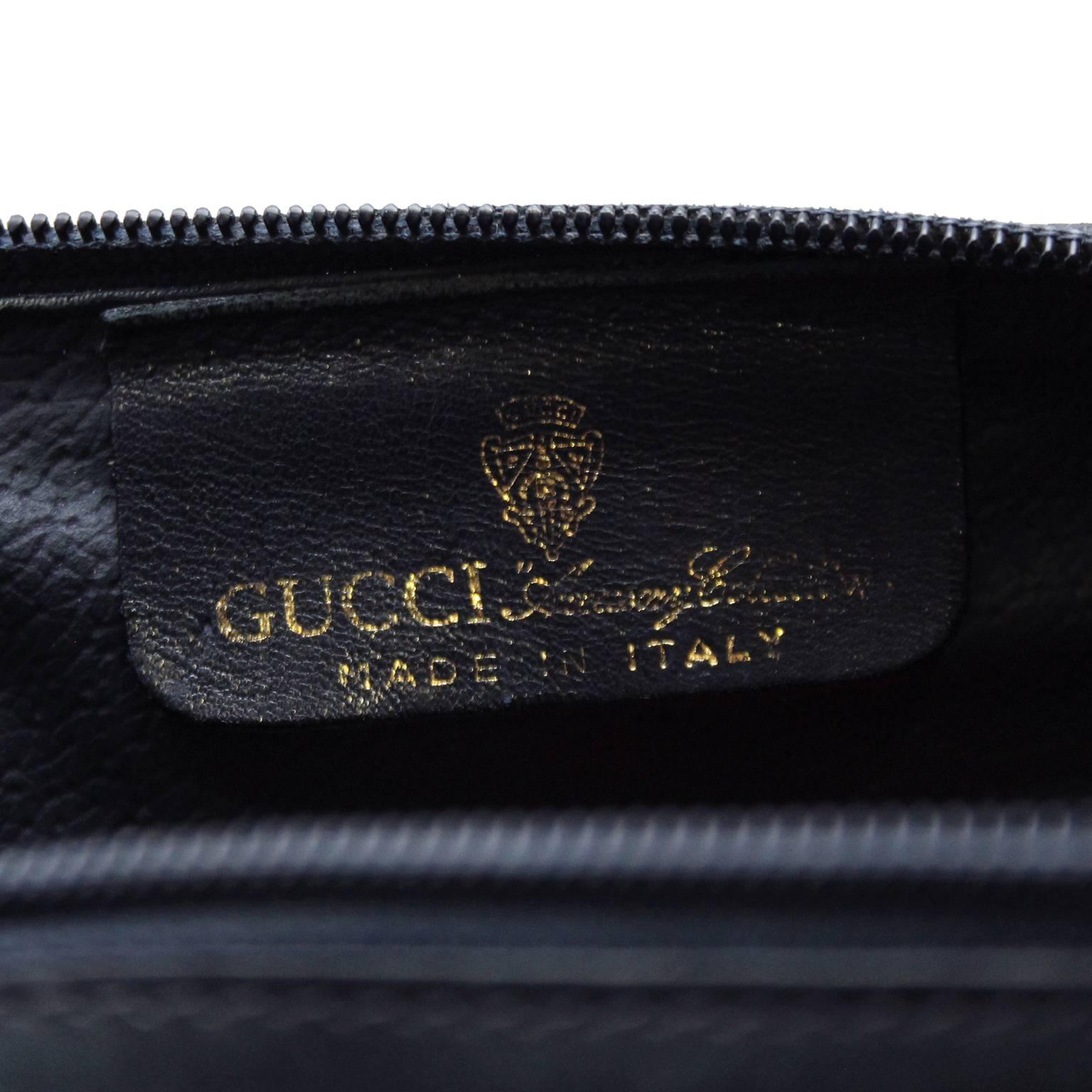 Gray 1970's Gucci Navy Monogram Speedy Bag