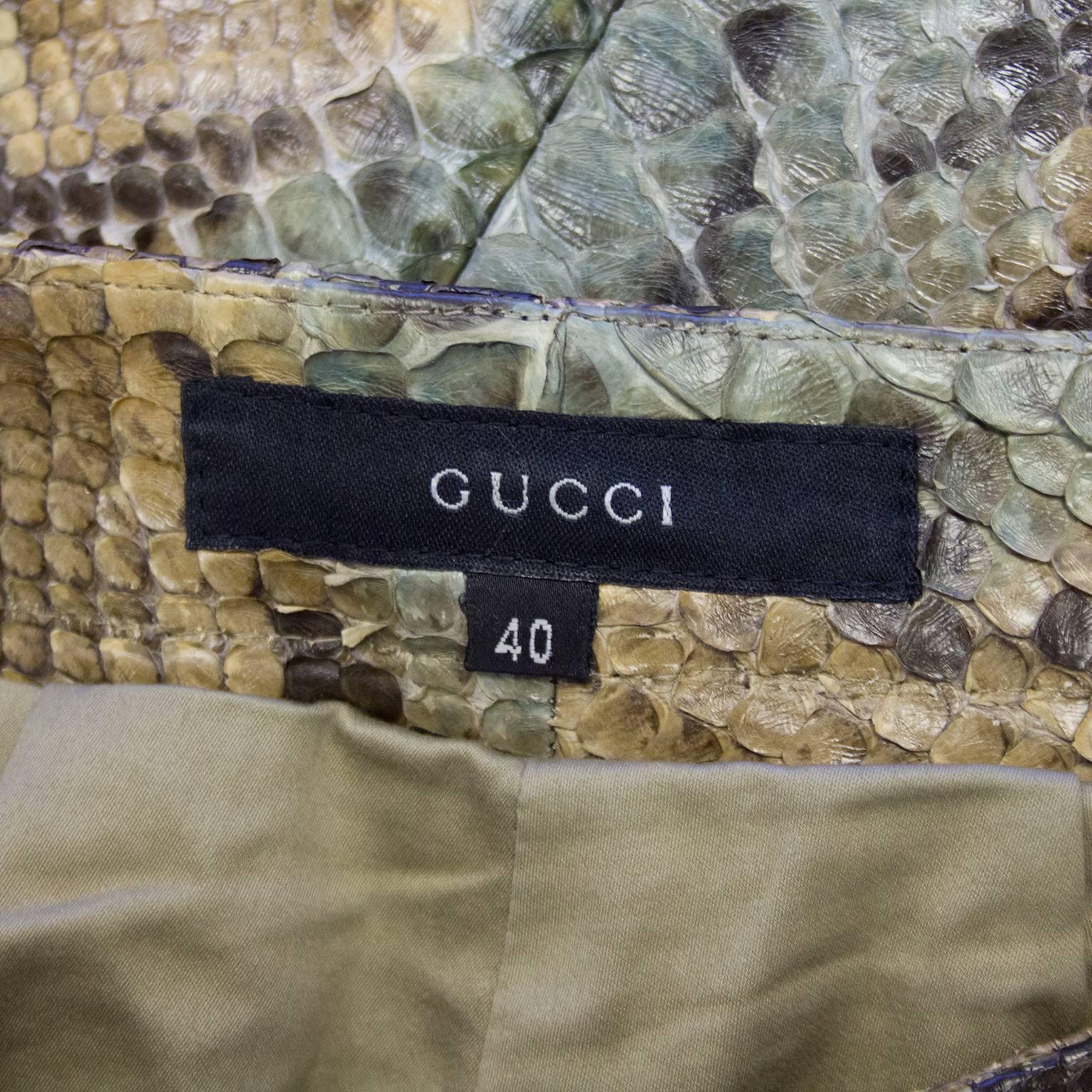 Brown SS 2000 Tom Ford Era Gucci Genuine Python Leather Pants