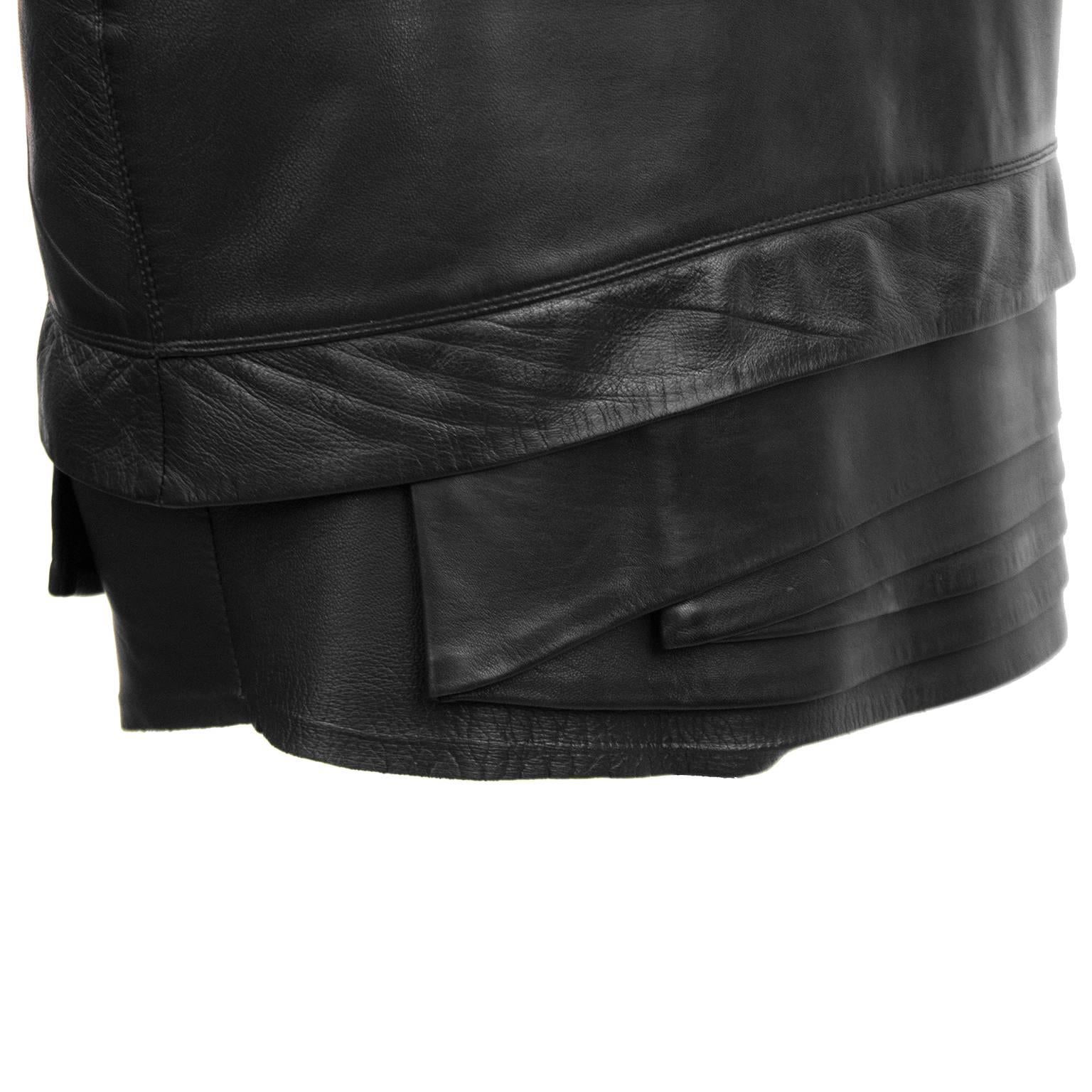 leather tiered skirt