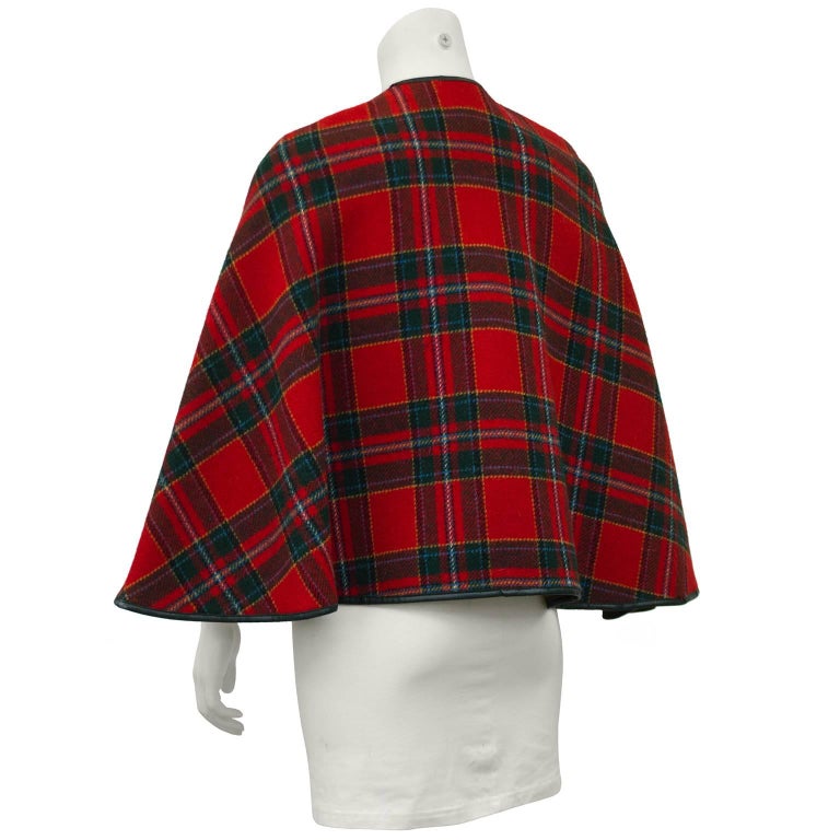 1960's Reversible Plaid Wool Short Cape at 1stDibs