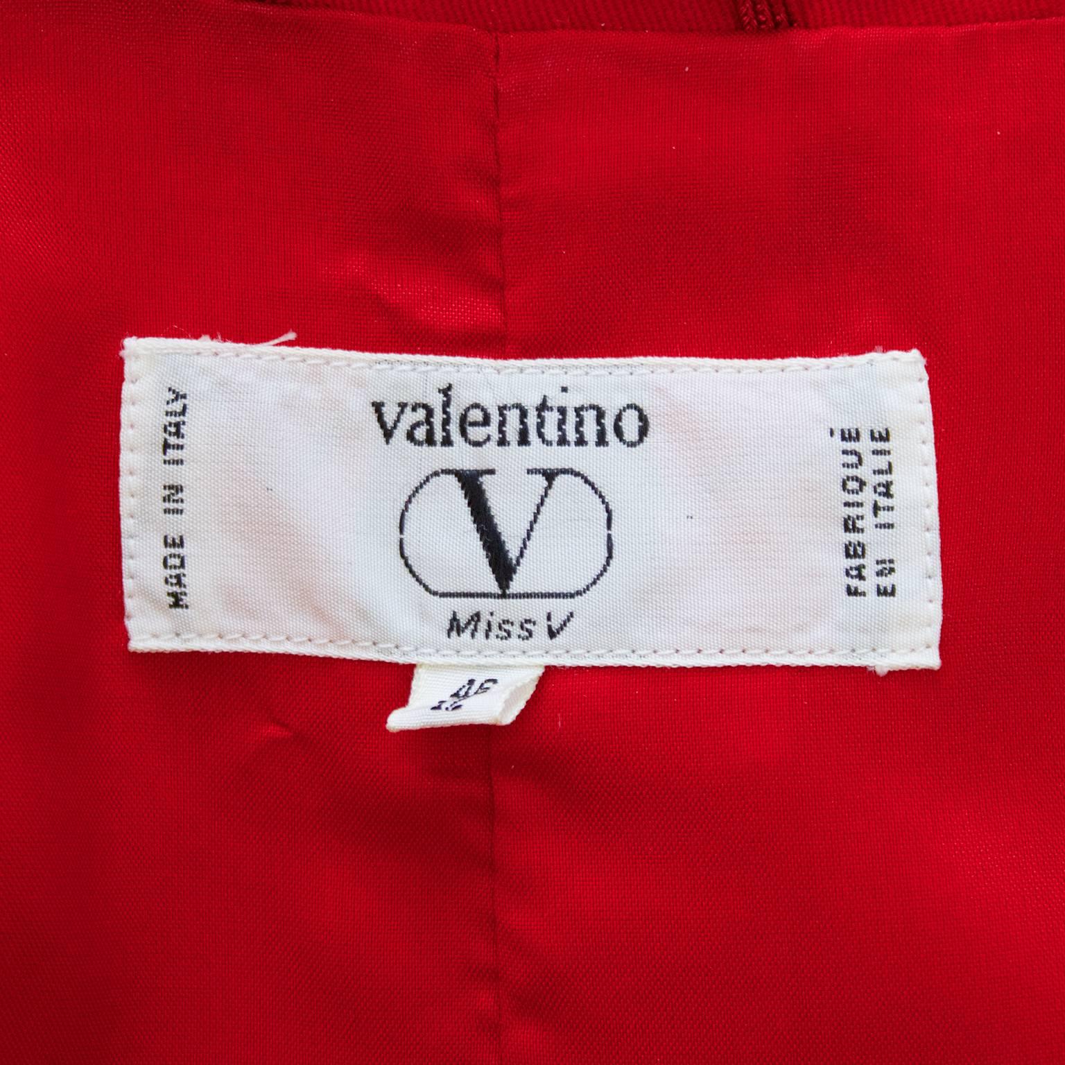 1980s Valentino Miss V Red Tie Back Jacket In Excellent Condition For Sale In Toronto, Ontario