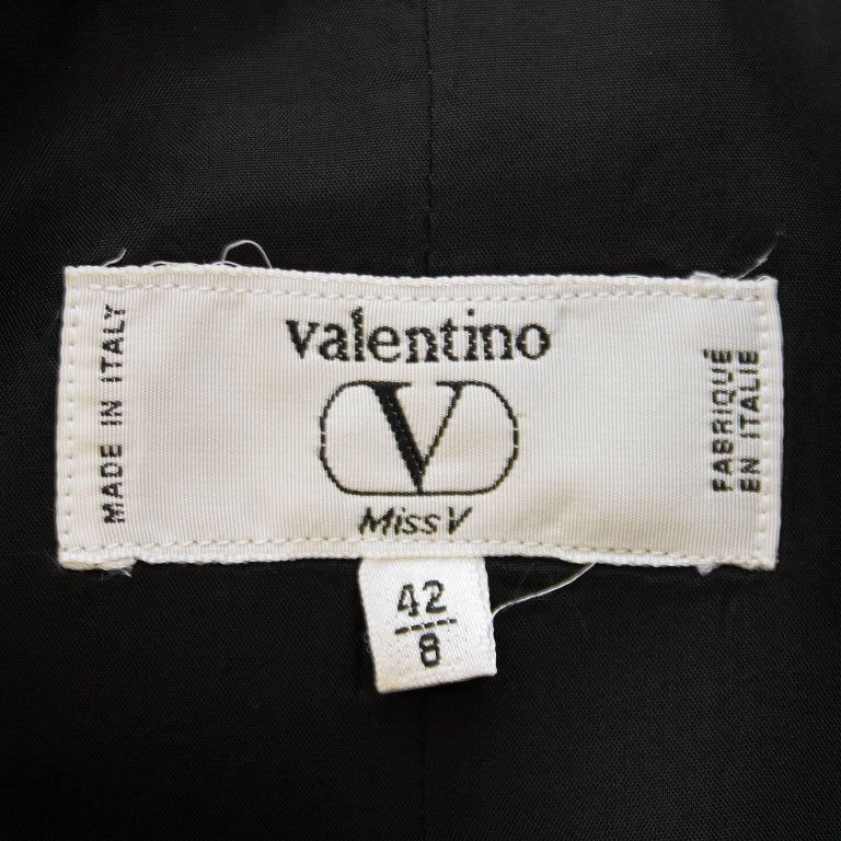 1980s Valentino Miss V Oversized Black Jacket With Gold Buttons For Sale 2