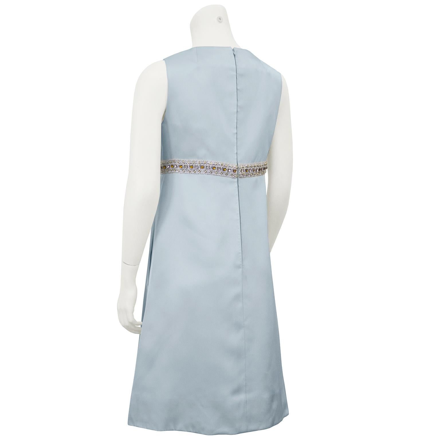 1960s Dynasty Ice Blue Cocktail Dress In Excellent Condition In Toronto, Ontario