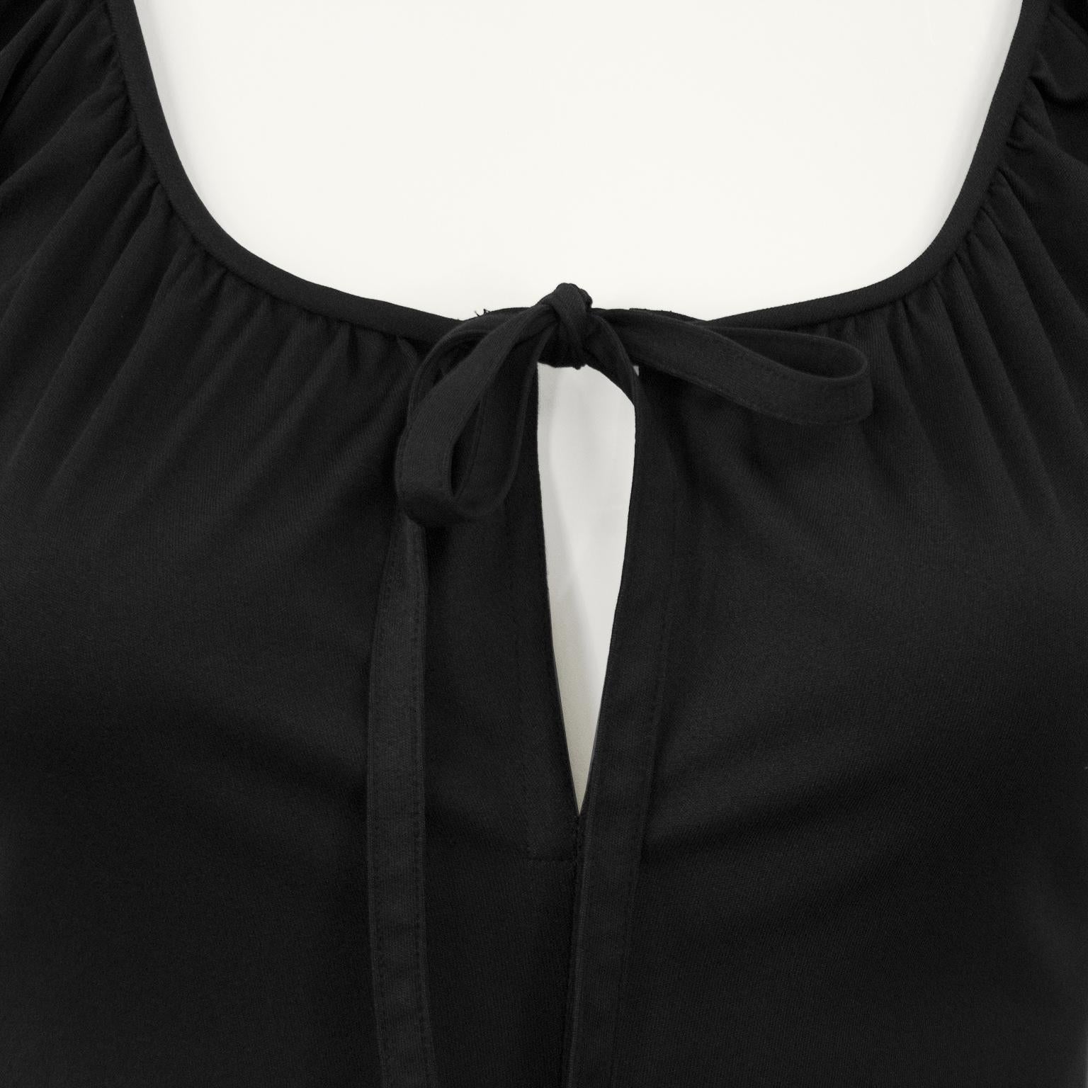 1970s Clovis Ruffin Black Keyhole Dress In Excellent Condition For Sale In Toronto, Ontario