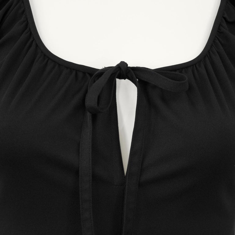 1970s Clovis Ruffin Black Keyhole Dress For Sale at 1stDibs