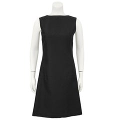 1960s Lanz Black Cocktail Shift Dress