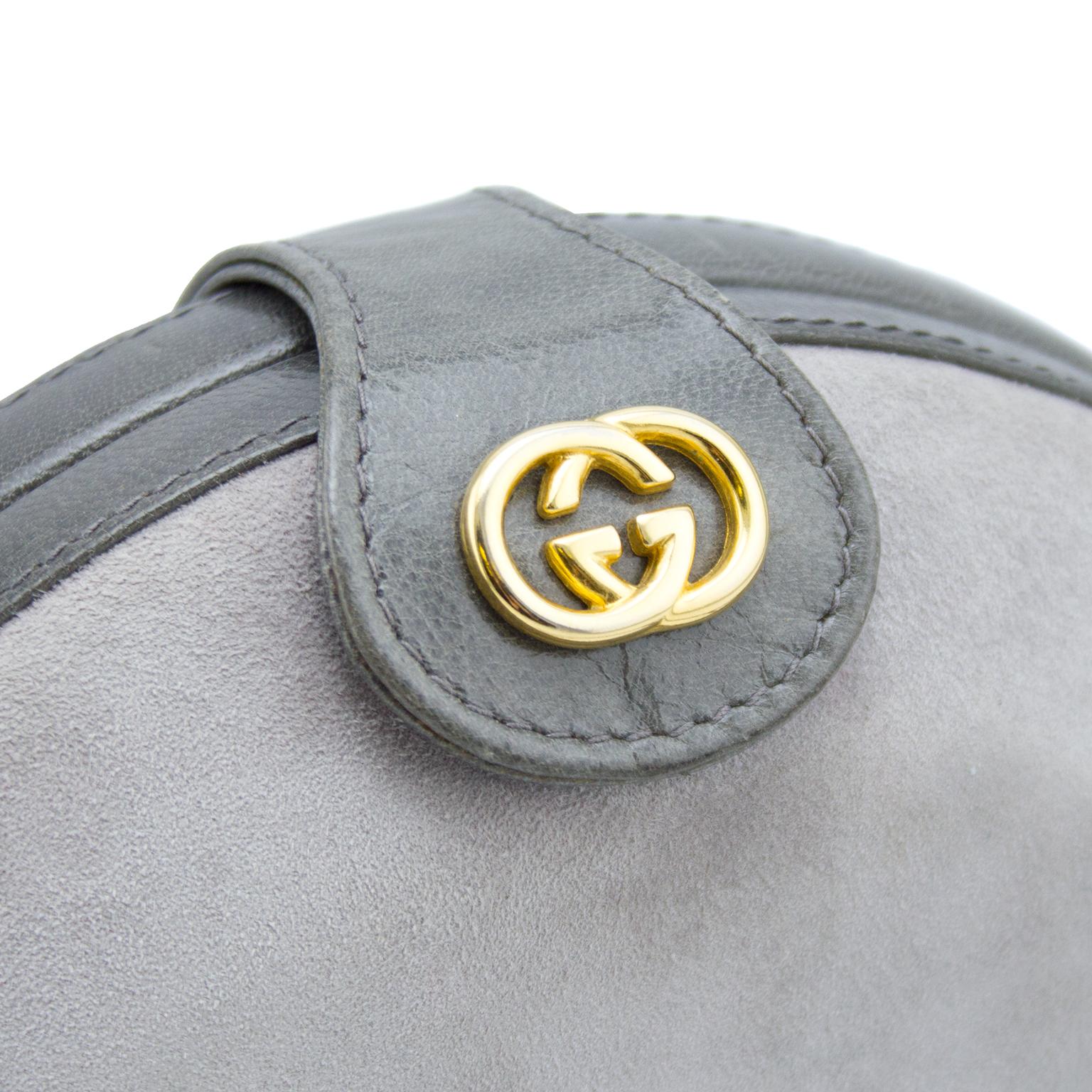 gray suede handbag