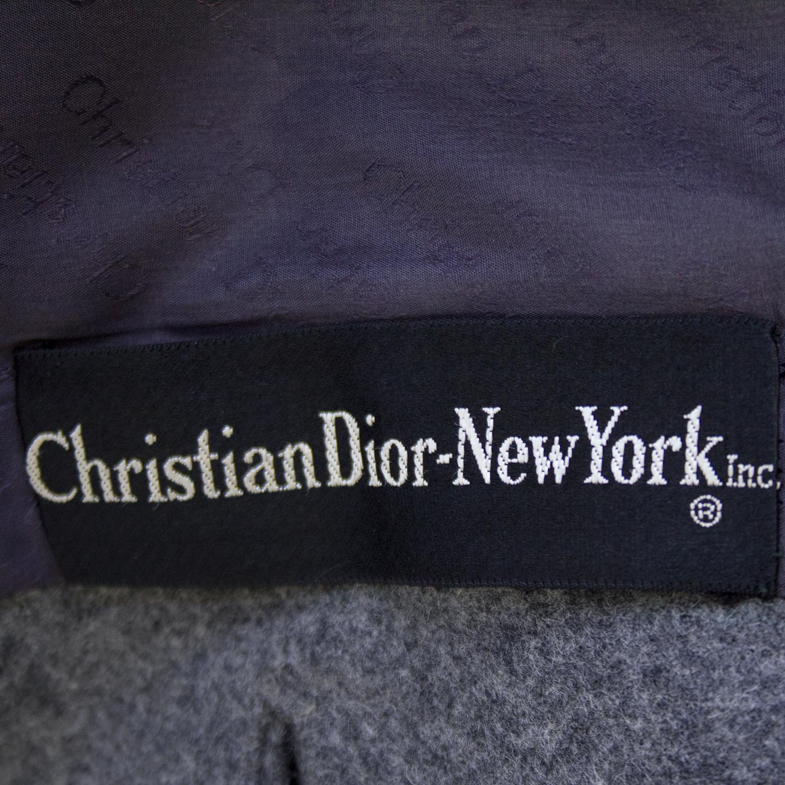Women's 1950s Grey Christian Dior New York Skirt Suit