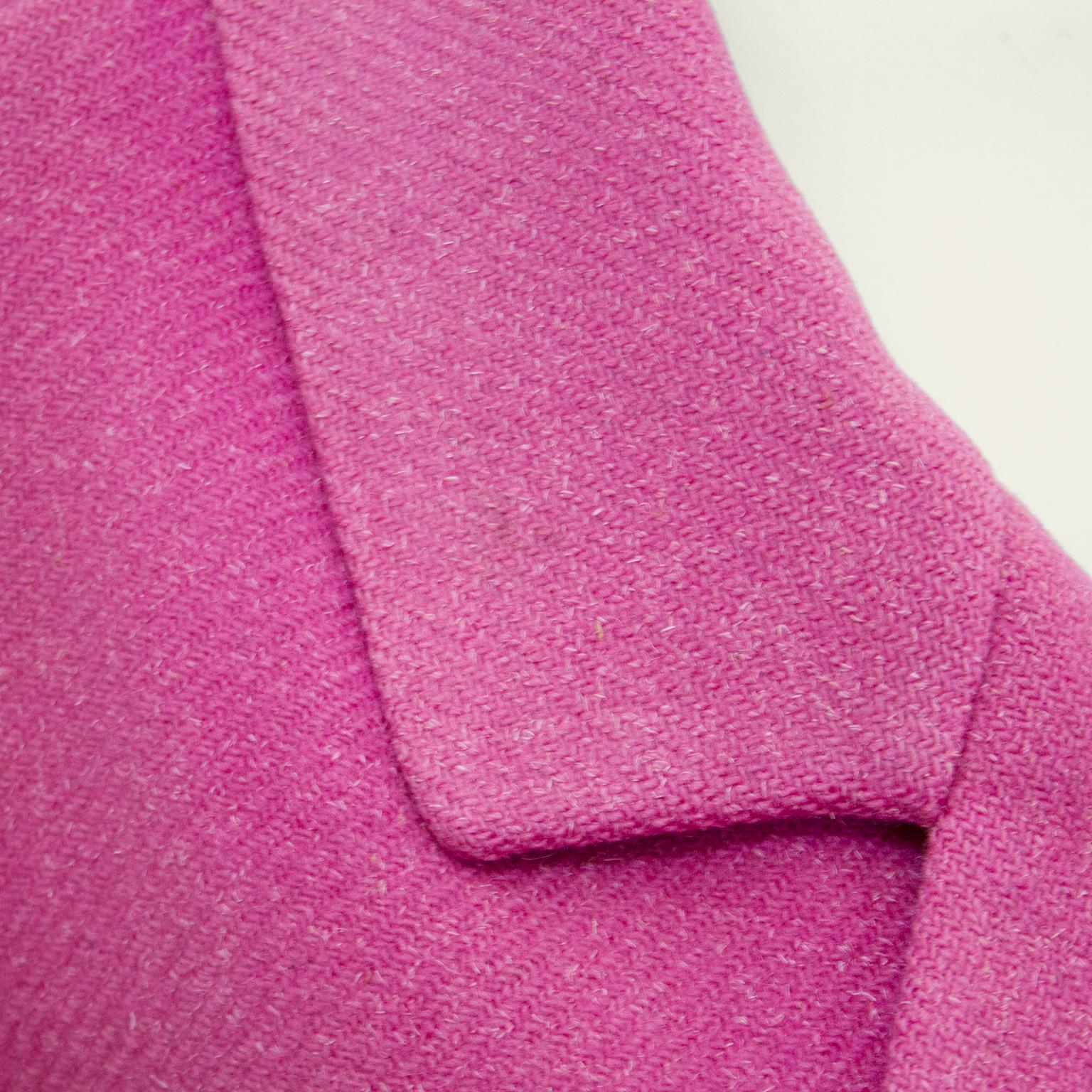 1959 Spring Collection Christian Dior Pink Wool Haute Couture Coat In Fair Condition In Toronto, Ontario