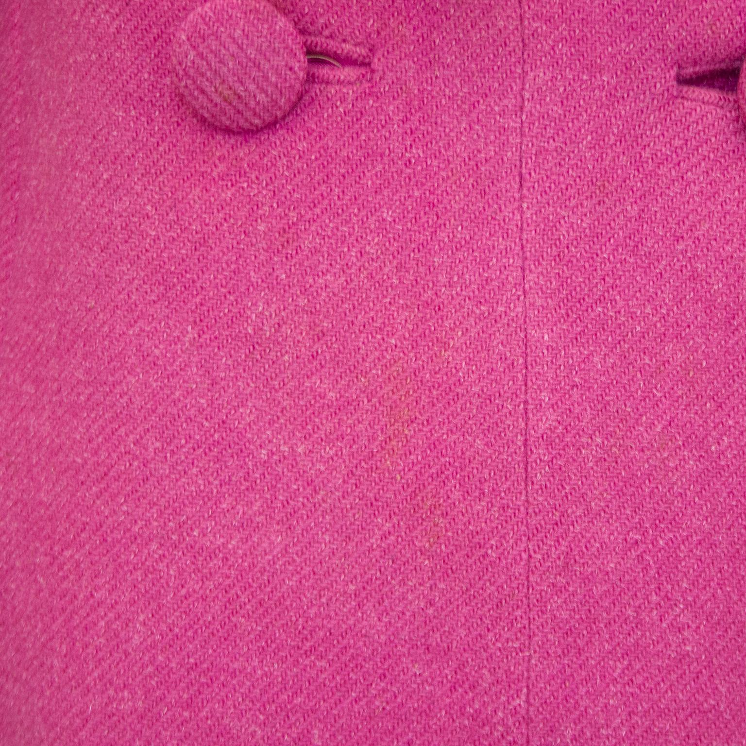 Women's 1959 Spring Collection Christian Dior Pink Wool Haute Couture Coat